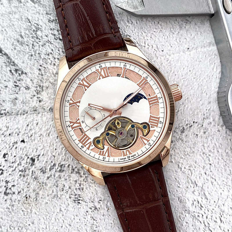 2022 New luxury mens watches tourbillon Four stitches automatic Mechanical watch high quality European Top brand moon Phase leather strap Fashion sport style
2022 New luxury mens watches tourbillon Four stitches automatic Mechanical watch high quality European Top brand moon Phase leather strap Fashion sport style