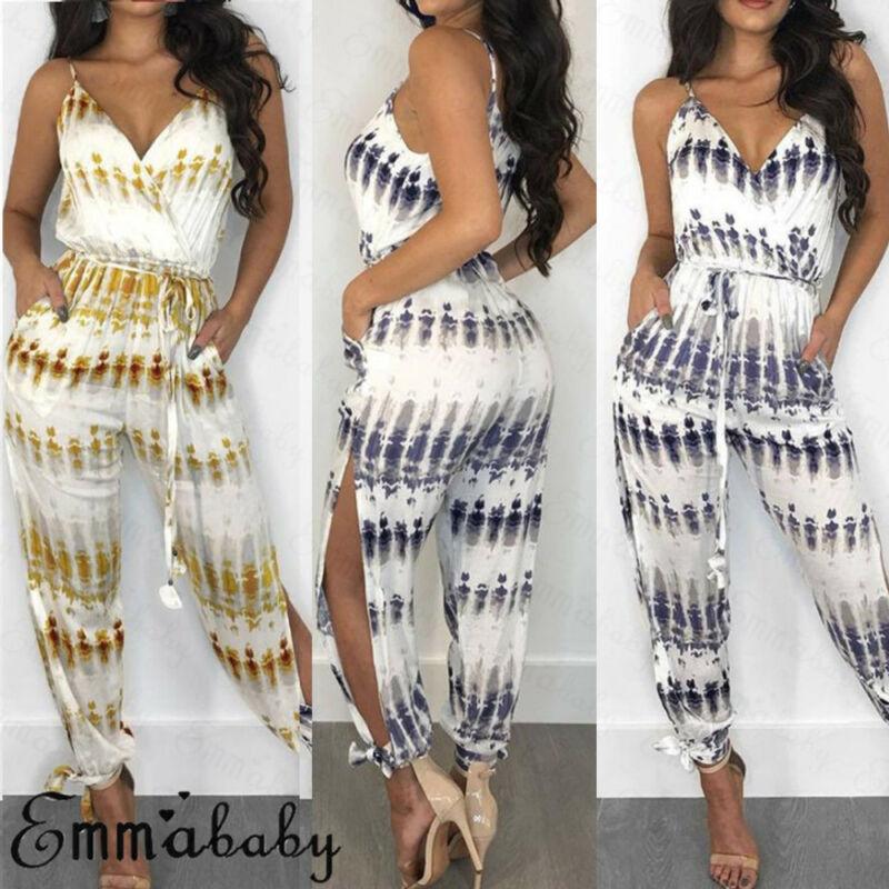 Women' Jumpsuits & Rompers Casual Loose Women Clubwear Playsuit Sleeveless V Neck Female High Waist Split Jumpsuit Long TrousersWomen, Blue
Women' Jumpsuits & Rompers Casual Loose Women Clubwear Playsuit Sleeveless V Neck Female High Waist Split Jumpsuit Long TrousersWomen, Blue