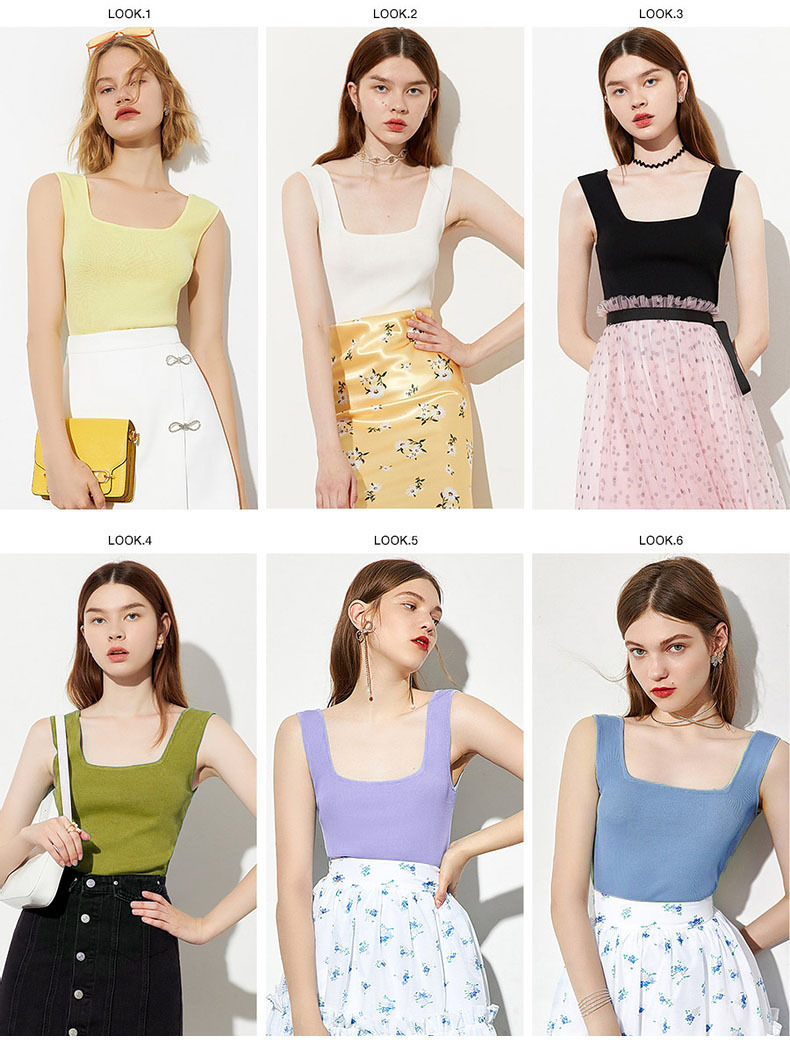 Spring Autumn basic Cashmere U-neck Tank Top Women Casual Soft Sexy Sleeveless cashmere tank vest Female top 220325