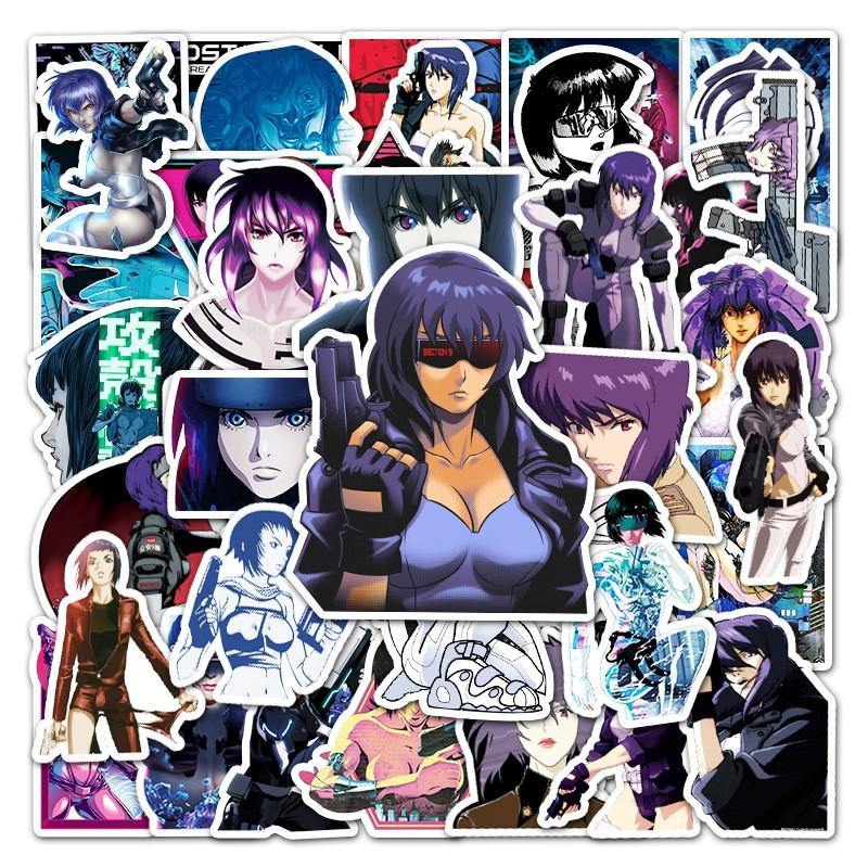 51Pcs/Lot Cartoon Anime Ghost In The Shell Stickers Comic Kusanagi Motoko Graffiti Stickers for DIY Luggage Laptop Skateboard Motorcycle Bicycle Stick