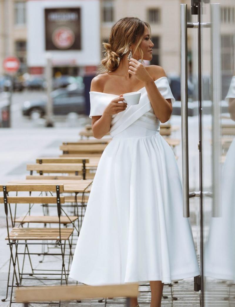 Party Dresses Simple -length Wedding Dress Off The Shoulder White Ivory Satin A-line Short Bride Gowns Beach Back Lacing Vestidos De NoviaPa, Black
Party Dresses Simple -length Wedding Dress Off The Shoulder White Ivory Satin A-line Short Bride Gowns Beach Back Lacing Vestidos De NoviaPa, Black