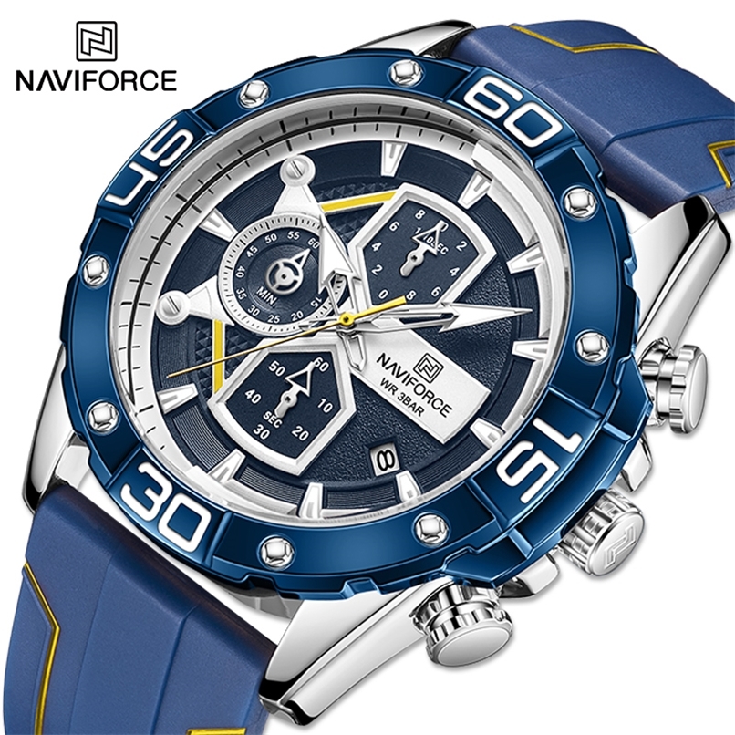 NAVIFORCE Sport Watches for Men Top Brand Luxury Military Silicone Wrist Watch Man Clock Fashion Quartz Chronograph Wristwatch 220407, Sbey
NAVIFORCE Sport Watches for Men Top Brand Luxury Military Silicone Wrist Watch Man Clock Fashion Quartz Chronograph Wristwatch 220407, Sbey