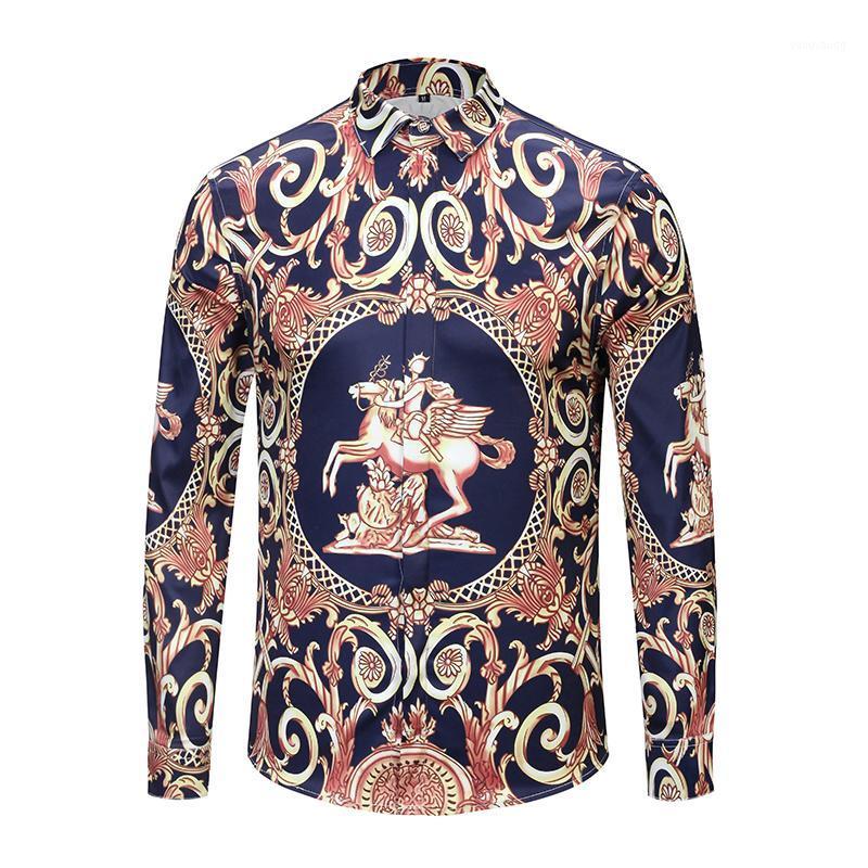 Men's Casual Shirts XIMIWUA Arrival Men Slim Fit Hawaiian Shirt Floral High Quality Long Sleeve Blouse Camisas Para Hombre, As picture 
Men's Casual Shirts XIMIWUA Arrival Men Slim Fit Hawaiian Shirt Floral High Quality Long Sleeve Blouse Camisas Para Hombre, As picture