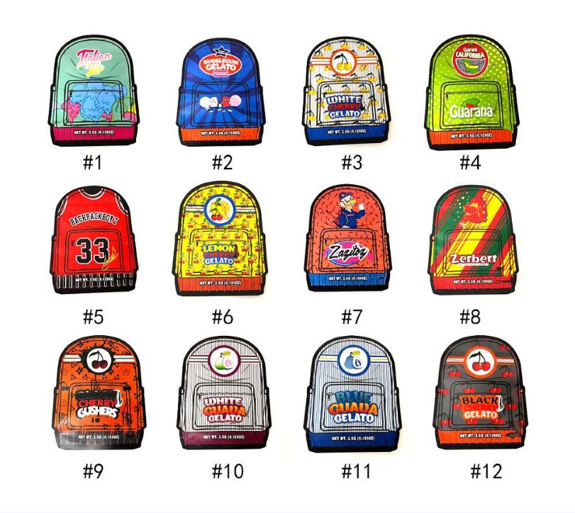 Irregular Unique shape Mylar Bag 3.5g backpack boyz italian cherry gelato zerbert gas house jungle boys white runty sushi Special shaped bags
Irregular Unique shape Mylar Bag 3.5g backpack boyz italian cherry gelato zerbert gas house jungle boys white runty sushi Special shaped bags