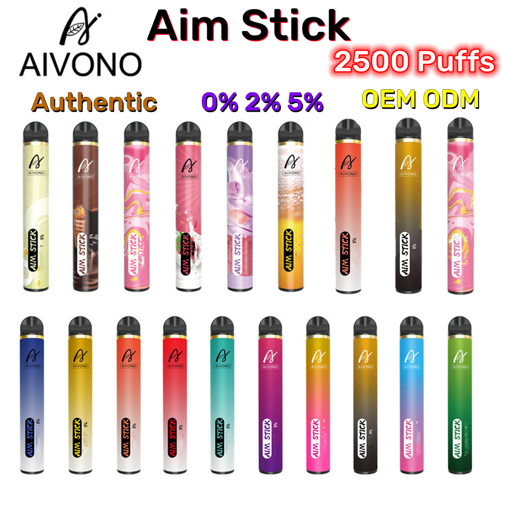 Authentic AIVONO Aim Stick Electronic Cigarettes 2500 Puffs Bar Hits Disposable Vape Pen Pod 9ml With 1400mAh Battery 0% 2% 5% Starter Kit Available Manufactures Brand
Authentic AIVONO Aim Stick Electronic Cigarettes 2500 Puffs Bar Hits Disposable Vape Pen Pod 9ml With 1400mAh Battery 0% 2% 5% Starter Kit Available Manufactures Brand