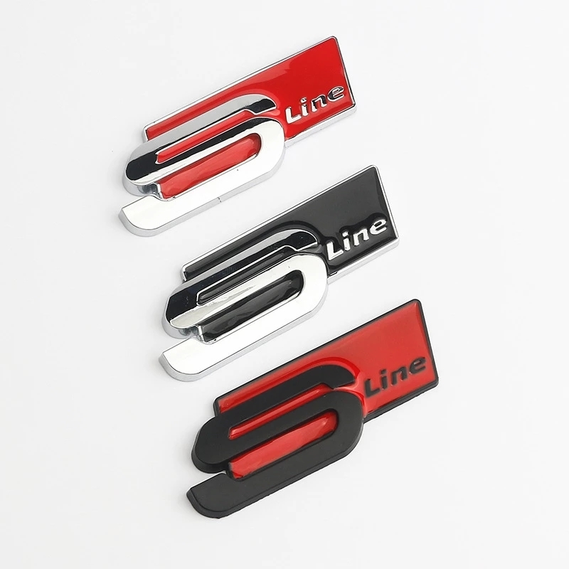 Metal Car Accessories Sticker Emblem Decal for Audi SLine A3 A4 A5 A6 A7 A8 S3 S4 S5 S6 S7 S8 Q3 Q5 Q7 Exterior Decoration