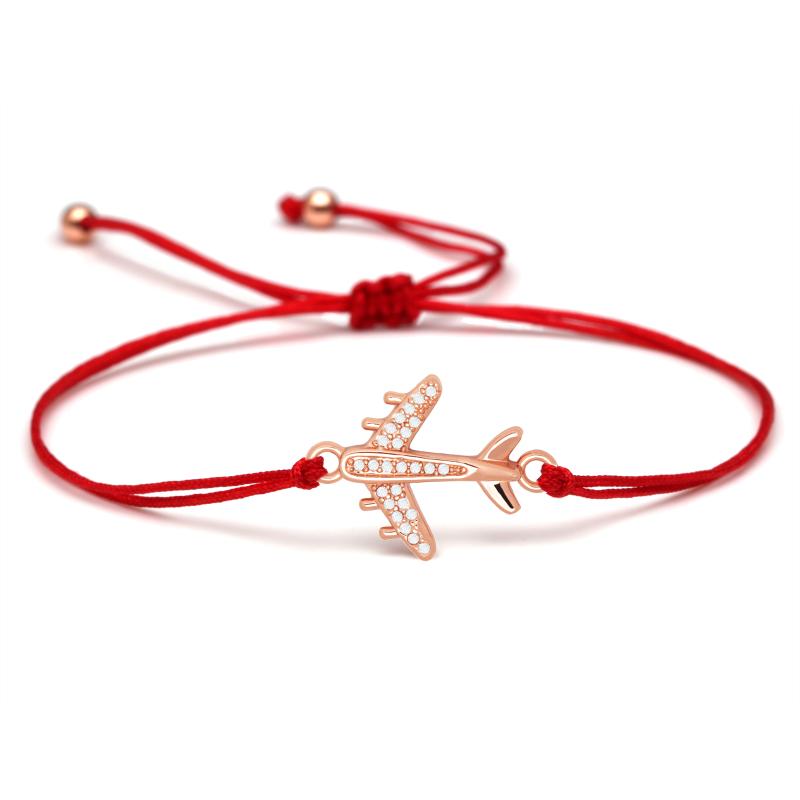 Charm Bracelets Cubic Zirconia Brass Plane Bracelet Women Girl CZ Aircraft Red String Pink Blue Brown Black Green Cord Jewelry Present
Charm Bracelets Cubic Zirconia Brass Plane Bracelet Women Girl CZ Aircraft Red String Pink Blue Brown Black Green Cord Jewelry Present