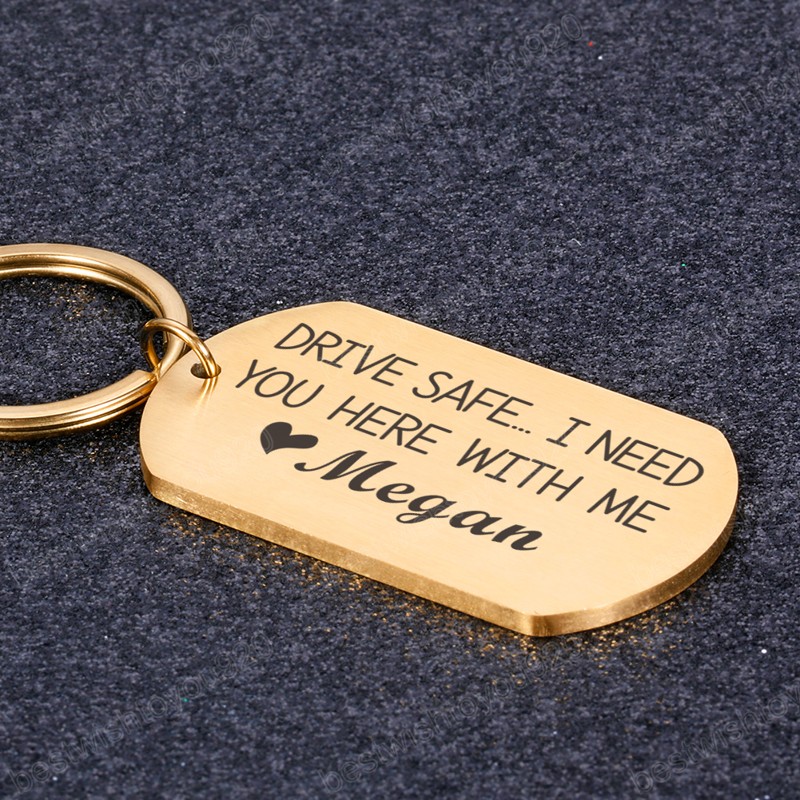 Customized Keychains for Car Key Fashion Persenalized Gift Keyring Husband Father Boyfriend Couples Car Keychain