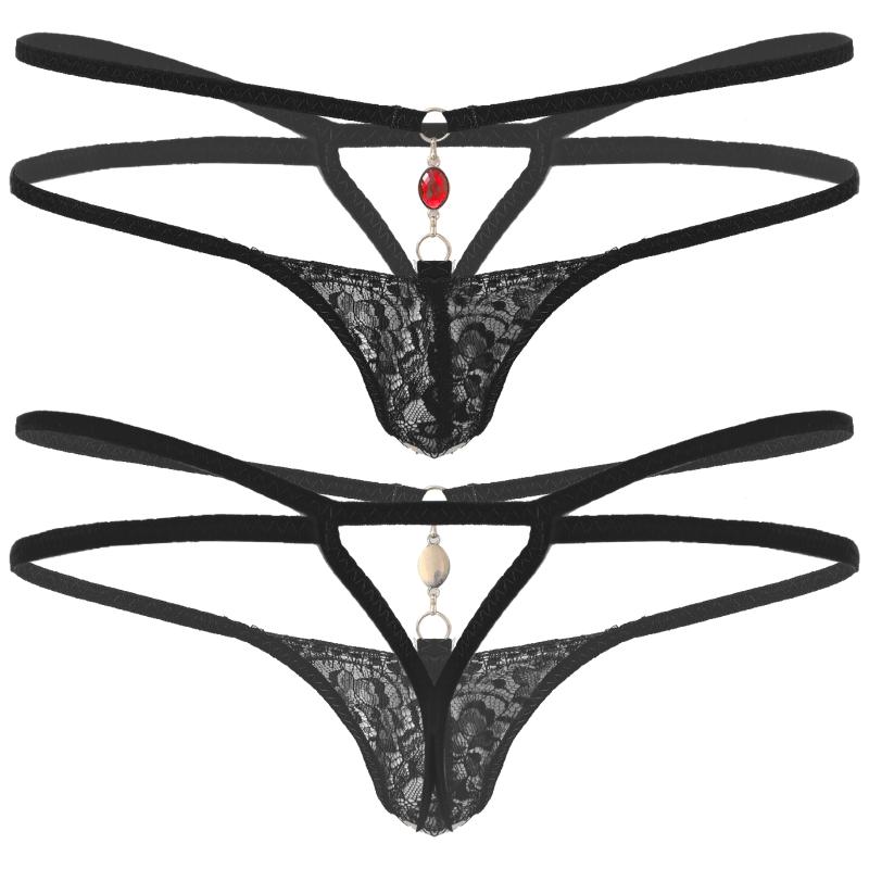 Men's G-Strings Mens Exotic Pure Sheer Lace Print Thong Low Waist Lingeries Strappy T-back Rhinestone Decor Crotchless Sissy Underwear For D, Black
Men's G-Strings Mens Exotic Pure Sheer Lace Print Thong Low Waist Lingeries Strappy T-back Rhinestone Decor Crotchless Sissy Underwear For D, Black