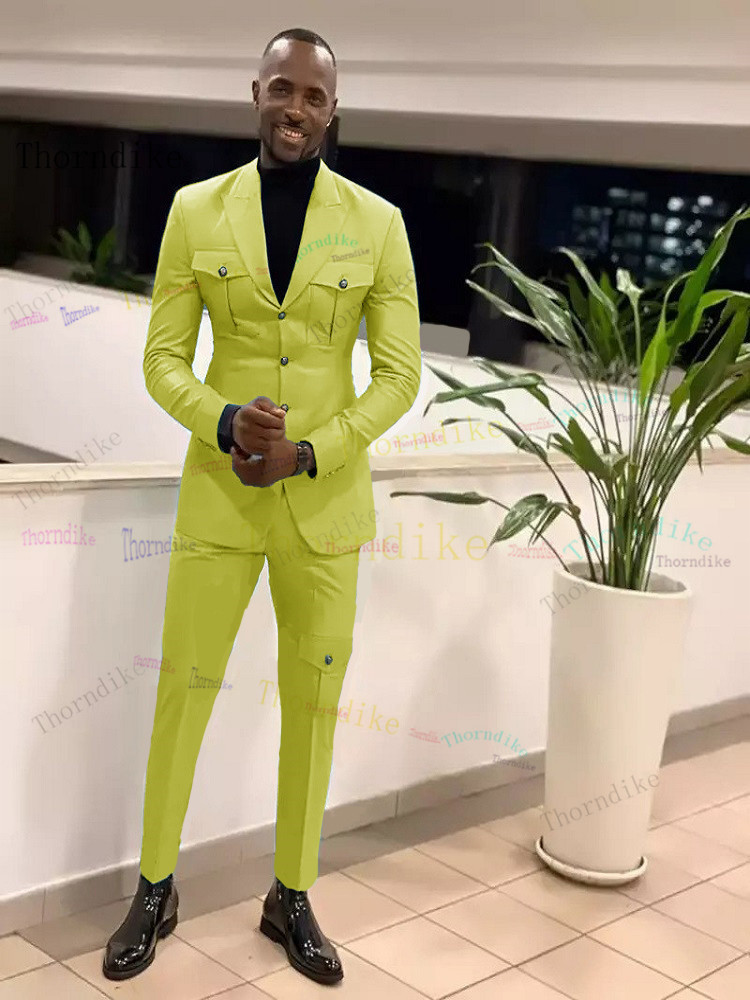 Men's Suits & Blazers Thorndike Costume Homme White One Buttom Tuxedo Men Suits 220823