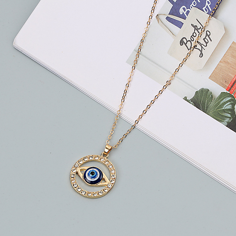 Turkish Blue Evil Eye Pendant Necklace for Women Gift