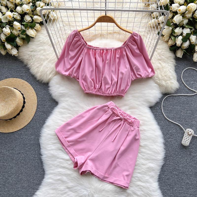 Women's Tracksuits Women Summer Tracksuit Pleated Blouse Shirt Shorts Two Piece Set Pink Lantern Sleeve Top Suit 2022 Casual Female OutfitsW, Black set
Women's Tracksuits Women Summer Tracksuit Pleated Blouse Shirt Shorts Two Piece Set Pink Lantern Sleeve Top Suit 2022 Casual Female OutfitsW, Black set