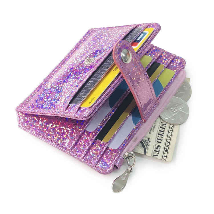 Designer cc Wallet Card Womens Mens Fashion Bags Creative New Laser Zero Wallet Womens Zipper Bag Buckle Card Cover Cross Border Supply Wallet