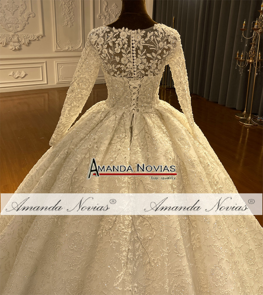 Long Modest Sleeve A E Lace Wedding Dresses Arabic Appliqued Bridal Gowns With Court Train Plus Size Maternity Dress