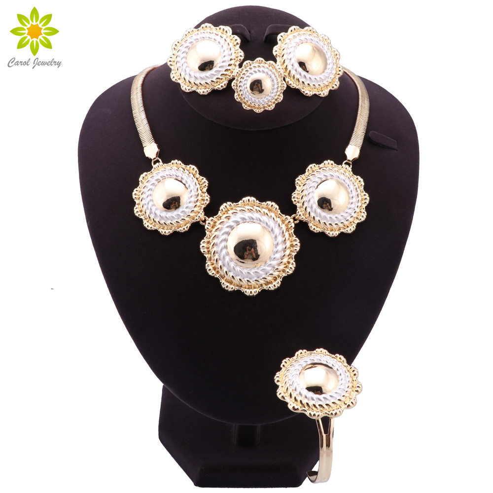 Gold Plated Jewelry For Woman Necklace Pendant Earrings Ring Bracelet Jewelry Set Trend Banquet Wedding Party Accessories
Gold Plated Jewelry For Woman Necklace Pendant Earrings Ring Bracelet Jewelry Set Trend Banquet Wedding Party Accessories