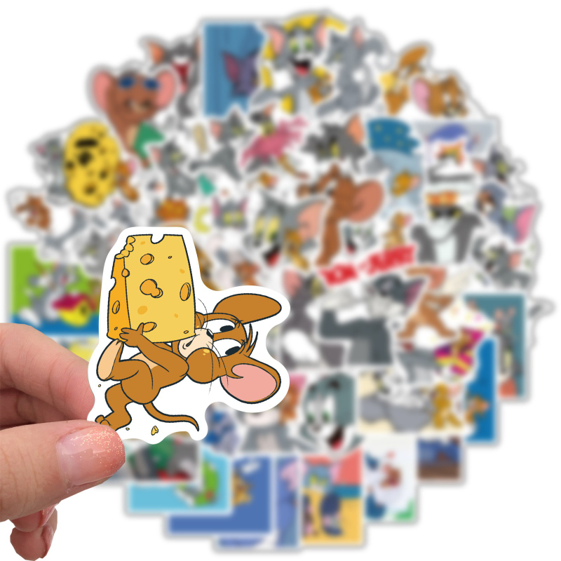 50Pcs/Lot Tom and Jerry Sticker Cats and Mouse 90s Art Print Home Decor Wall Notebook Phone Luggage Laptop Bicycle Scrapbooking Album Decals Stickers
