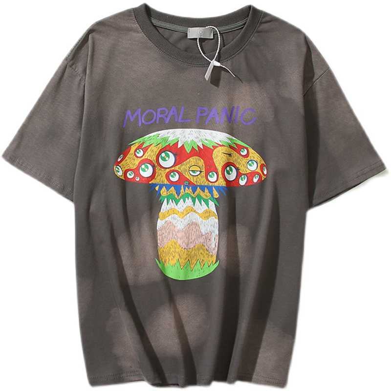 Men's T-Shirts Gaojie Saint Michael Murakami style graffiti mushroom eyes loose retro Summer Short, Gray
Men's T-Shirts Gaojie Saint Michael Murakami style graffiti mushroom eyes loose retro Summer Short, Gray