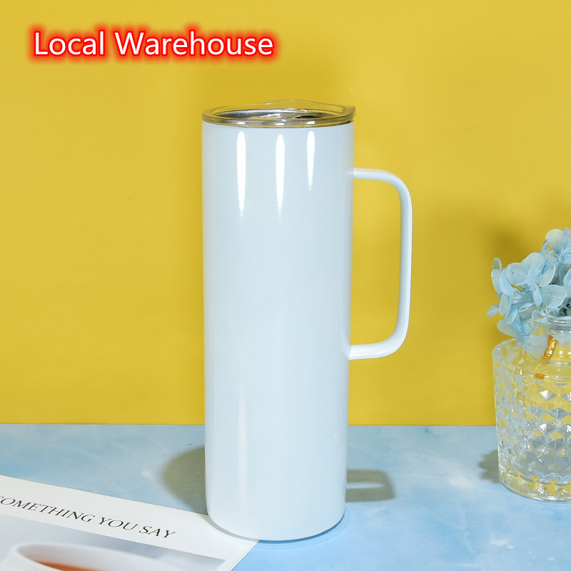 US warehouse 20oz Sublimation Tumbler with handle Blank tumblers sealed lid Stainless Steel mugs Double Wall Insulated Travel Portable Water drinking Bottles Z11, White
US warehouse 20oz Sublimation Tumbler with handle Blank tumblers sealed lid Stainless Steel mugs Double Wall Insulated Travel Portable Water drinking Bottles Z11, White