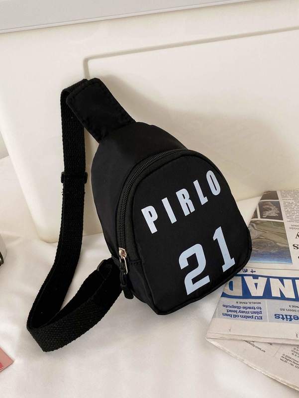 Kids Number & Letter Graphic Sling Bag SHE