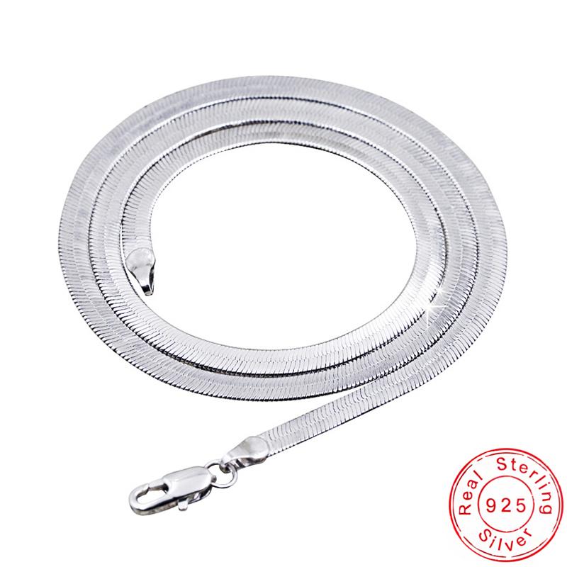 Chains 925 Sterling Silver Necklace Unisex Flat Snake Link Chain Lobster Clasp Collares Necklaces For Women Men S-n21
Chains 925 Sterling Silver Necklace Unisex Flat Snake Link Chain Lobster Clasp Collares Necklaces For Women Men S-n21