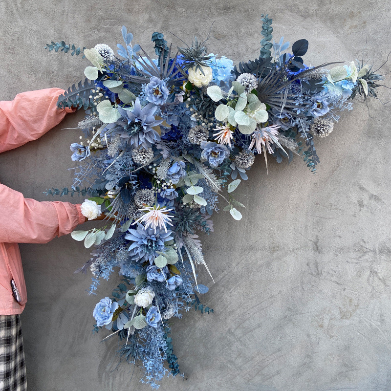 Artificial Flower Wreaths Arrangement Table Centerpieces Ball Triangle Row right angle Decor Wedding Arch Backdrop Party Stage