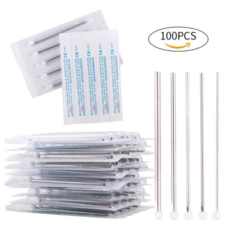 100Pcs Stainless Steel Piercing Needles For Ear Cartilage Tragus Helix Nose Septum ring Tongue Eyebrow Lip Nipple
100Pcs Stainless Steel Piercing Needles For Ear Cartilage Tragus Helix Nose Septum ring Tongue Eyebrow Lip Nipple