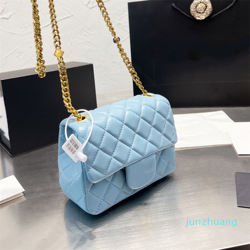 2022 Designer Gem Chain Mini Flap Bag Lambskin Square Classic Quilted Check Metal Hardware Chains Crossbody Shoulder Luxury Ladies Handbag, Box
2022 Designer Gem Chain Mini Flap Bag Lambskin Square Classic Quilted Check Metal Hardware Chains Crossbody Shoulder Luxury Ladies Handbag, Box