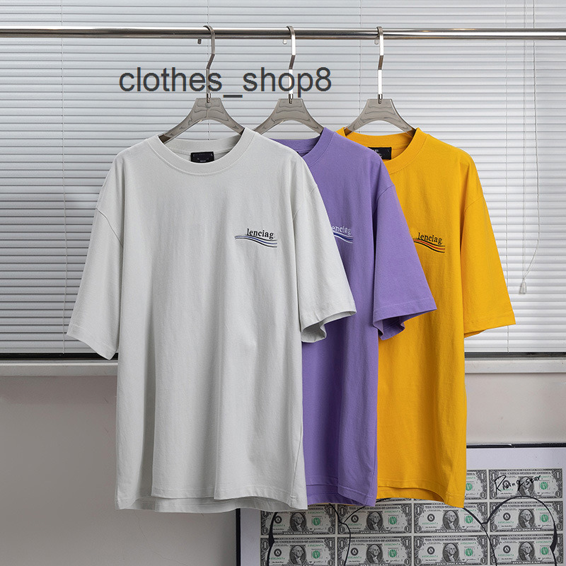Designer T-shirts Men's Sweaters 20ss Paris B classic Cola purple wave embroidery men's and women's same loose large short sl, White;black
Designer T-shirts Men's Sweaters 20ss Paris B classic Cola purple wave embroidery men's and women's same loose large short sl, White;black