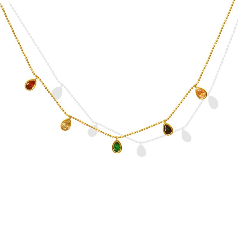 Chokers Colorful Stone Charm Zirconia Necklace Danity Stainless Steel CZ Teardrop Collar For Anniversary Eagement Birthday GiftChokers
Chokers Colorful Stone Charm Zirconia Necklace Danity Stainless Steel CZ Teardrop Collar For Anniversary Eagement Birthday GiftChokers