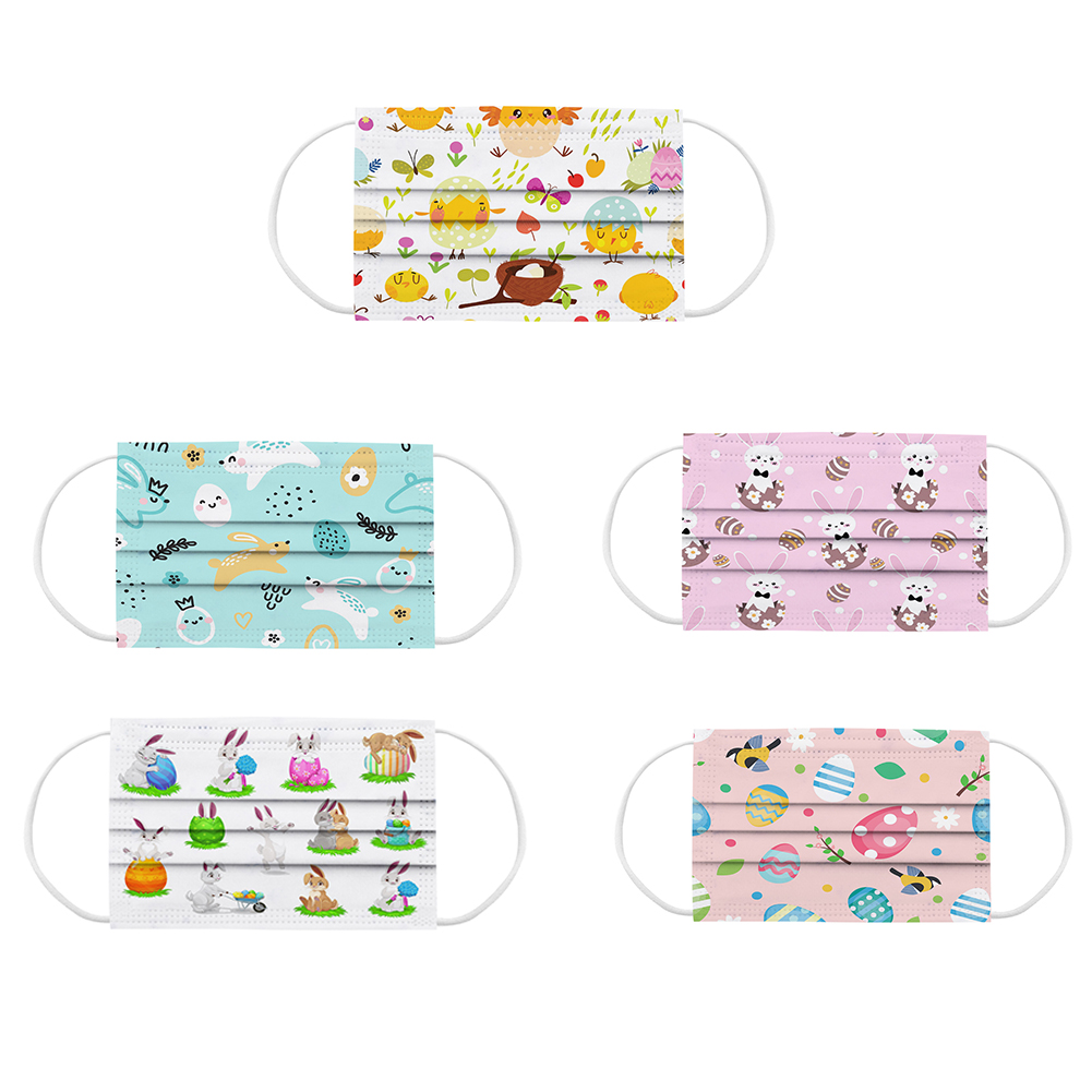 Disposable Face Masks Breathable Easter Cartoon Printed 3-Ply Non-Woven Cup Dust Masks with Elastic Earloop for Kids Boys Girls Daily Use
Disposable Face Masks Breathable Easter Cartoon Printed 3-Ply Non-Woven Cup Dust Masks with Elastic Earloop for Kids Boys Girls Daily Use