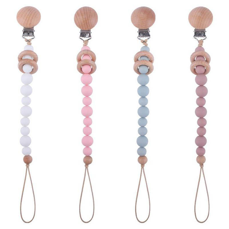 Pacifier Holders Baby Clips Weaning Teething Silicone Beads Wooden Circle Molar Chain Anti-Drop E2299
Pacifier Holders Baby Clips Weaning Teething Silicone Beads Wooden Circle Molar Chain Anti-Drop E2299