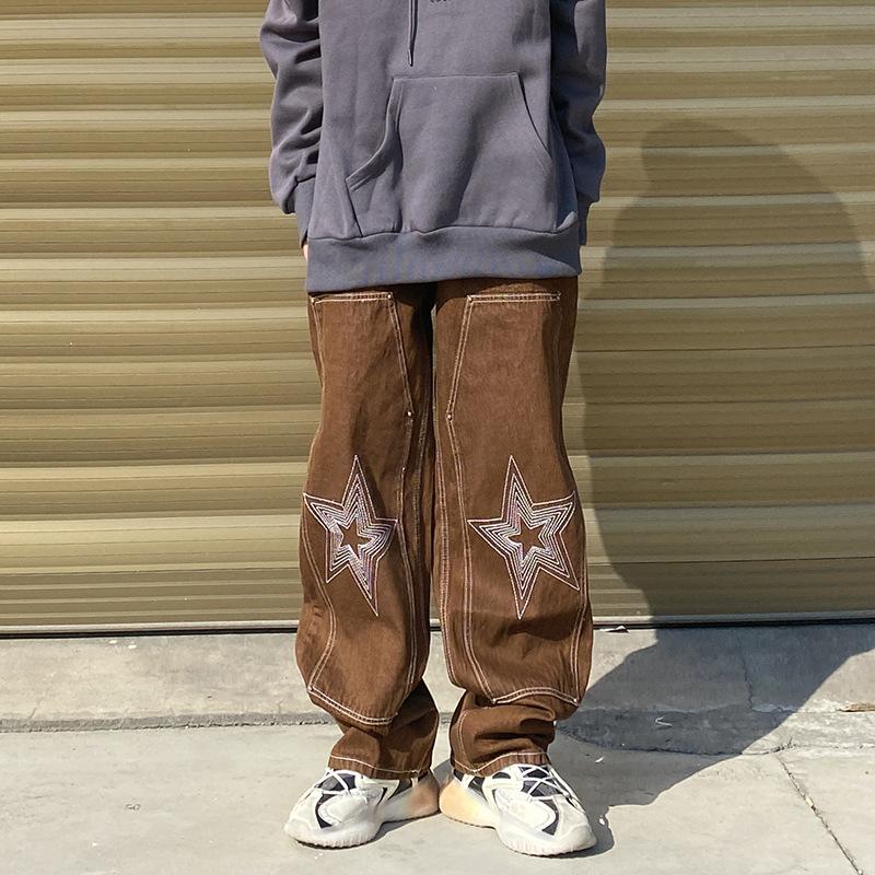 Men's Jeans Arrival Fashion Hip Hop Loose Pants For Men Star Embroidery Long Straight Trousers Brown High Street Casual PantMen's
Men's Jeans Arrival Fashion Hip Hop Loose Pants For Men Star Embroidery Long Straight Trousers Brown High Street Casual PantMen's