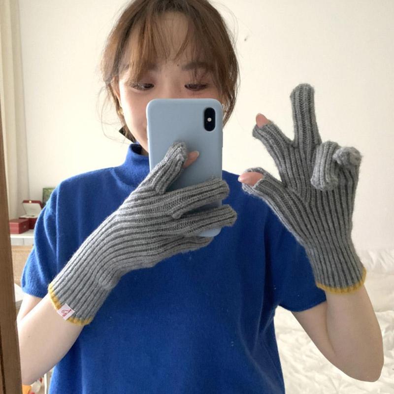 Five Fingers Gloves Winter Warmer Imitation Wool Pure Color Knitted Woolen Touch Women Outdoor Sport Riding Split Finger Thick
Five Fingers Gloves Winter Warmer Imitation Wool Pure Color Knitted Woolen Touch Women Outdoor Sport Riding Split Finger Thick