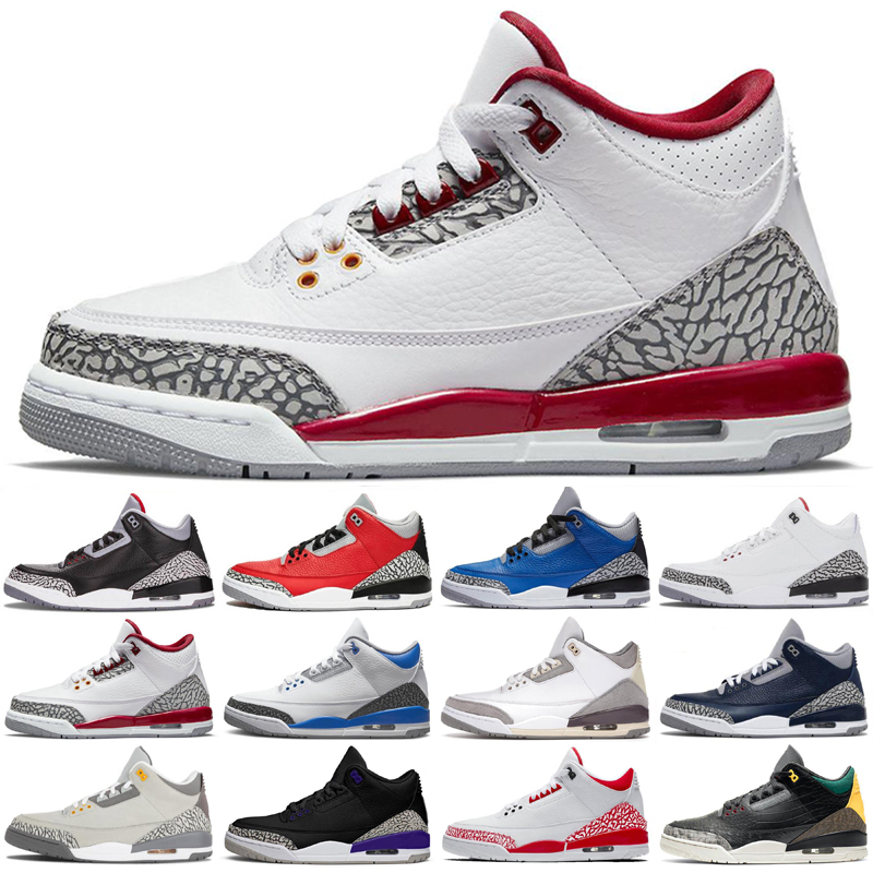 Men basketball shoes 3s jumpman 3 Red Pine Green Racer Blue Cool Grey Hall of Fame Court Purple Laser Orange mens trainers outdoor sports sneaker