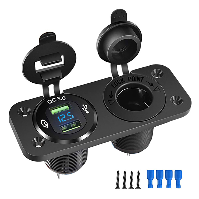 Cigarette Lighter Socket 12v Splitter QC3.0 Car Dual USB Power Outlet with LED Voltmeter Waterproof USB Car Socket Charger
Cigarette Lighter Socket 12v Splitter QC3.0 Car Dual USB Power Outlet with LED Voltmeter Waterproof USB Car Socket Charger