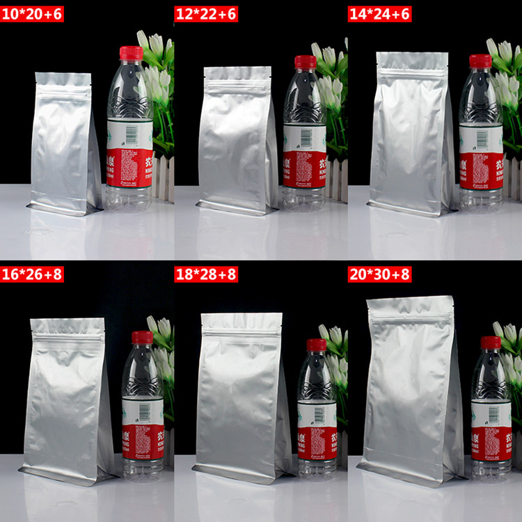100pcs 3D Thick Stand up Aluminum Foil Packaging Bag Resealable Candy Snack Tea Nuts Food Cereals Coffee Powder Wedding Party Gifts Heat Sealing Stora