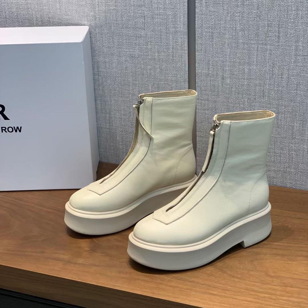 White Smooth Genuine Leather Ankle Chelsea Boots Platform Zip Slip-on Round Toe Block Heels Flat Wedges Booties Chunky Boot Luxury Designer, Black polish
White Smooth Genuine Leather Ankle Chelsea Boots Platform Zip Slip-on Round Toe Block Heels Flat Wedges Booties Chunky Boot Luxury Designer, Black polish