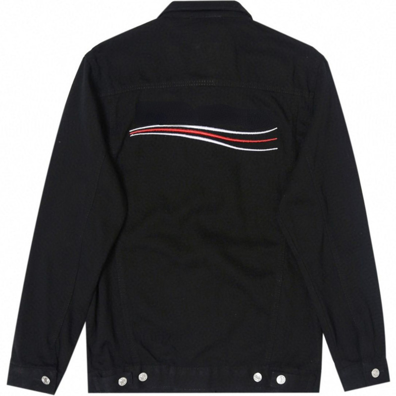 Bale Designer Top men's Jacket Classic Lapel Coat Cola Wave Back Embroidered Letters Heavy Duty Denim Jacket Couples High Quality Casual Shirt, Black
Bale Designer Top men's Jacket Classic Lapel Coat Cola Wave Back Embroidered Letters Heavy Duty Denim Jacket Couples High Quality Casual Shirt, Black