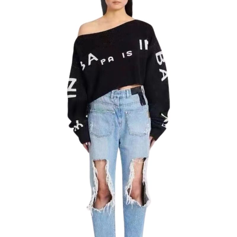 2022 women's loose sweaters knits designer tops with letters print girls milan runway designer crop top shirt high end long sleeve stretch pullover shirts knitwear, Blue
2022 women's loose sweaters knits designer tops with letters print girls milan runway designer crop top shirt high end long sleeve stretch pullover shirts knitwear, Blue