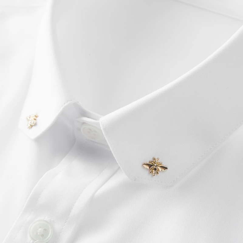 Metal Bees Male Shirts Summer Solid Color Short Sleeve Party Mens Dress Shirts Slim Fit Streetwear Man 4XL, White
Metal Bees Male Shirts Summer Solid Color Short Sleeve Party Mens Dress Shirts Slim Fit Streetwear Man 4XL, White