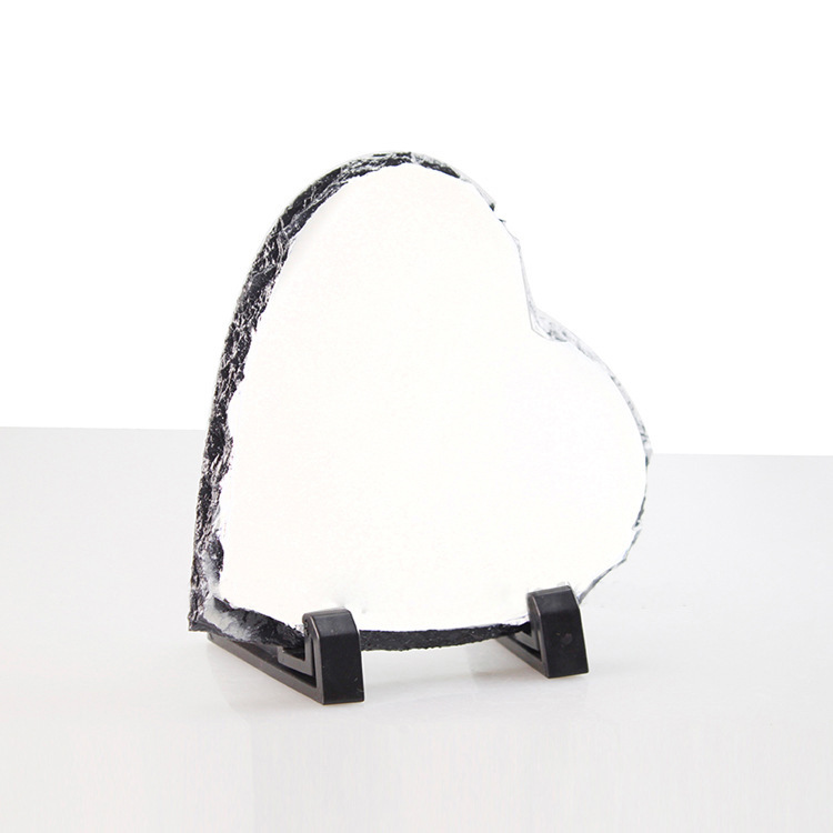 6x6 inch sublimation Blank photo slate rock plaque heart shape Heat Transfer Picture Frame Blanks