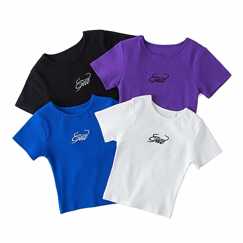 Chic Street Girls Fashion Gia Letter Embroidery Cami Top Women Summer Sexy Sleeveless Skinny Crop Tops Harajuku Casual White Tee 220325