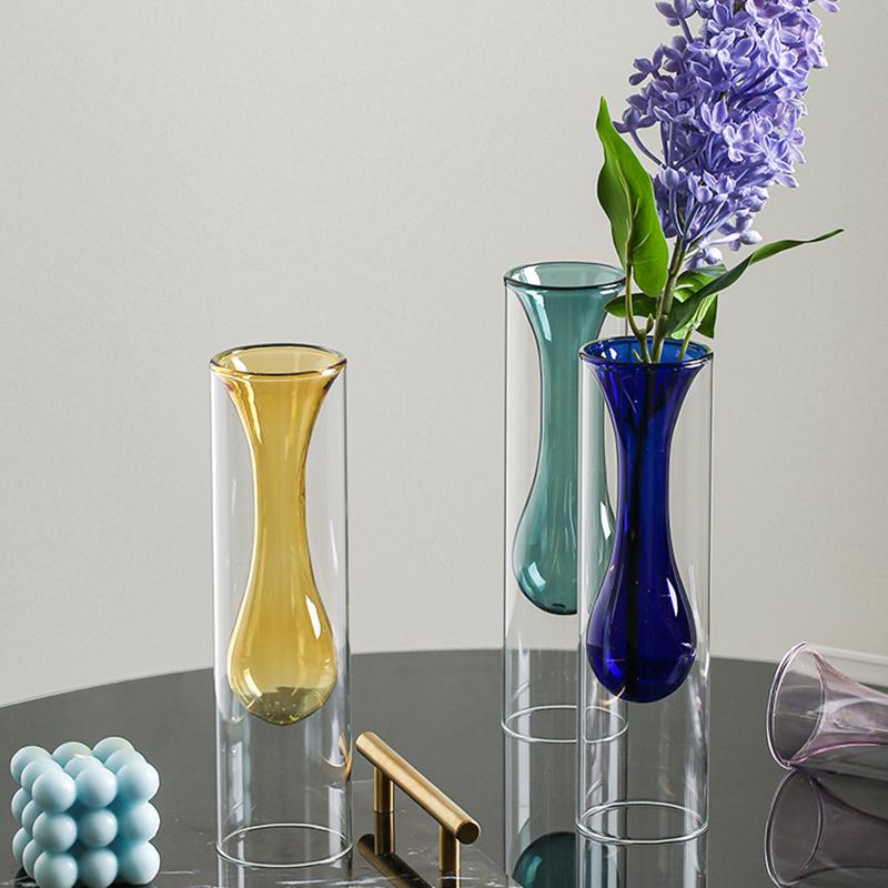 Vases Nordic Home Decor Glass Vase Living Room Decoration Flower Transparent Decorations Decorative Glasses Gifts