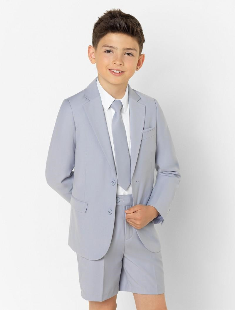 Summer Little Boy Formal Suits Dinner Tuxedos for Beach Wedding Party Boy Groomsmen Kids Short Pants Prom Suit Formal Wear (Jacket+Pants)