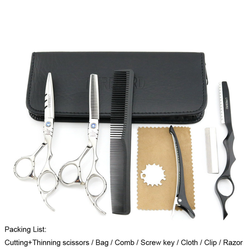 Hair Scissors 5.5 INCH 6 Japan Barber Shears Cutting Blue Stone Shear Salon Tools LYREBIRD 220317