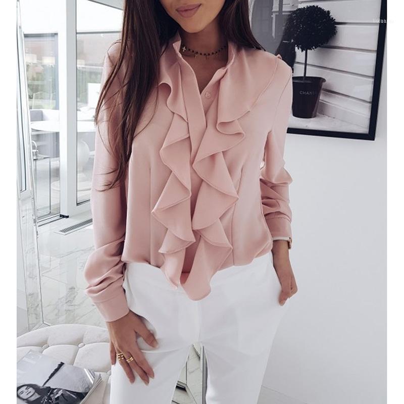 Women Office Shirt Casual Long Sleeve Ruffles Blouse Solid Buttons Ladies Shirts 2022 Autumn Winter Tops Blusas WS9889M Women' Blouses, Pink
Women Office Shirt Casual Long Sleeve Ruffles Blouse Solid Buttons Ladies Shirts 2022 Autumn Winter Tops Blusas WS9889M Women' Blouses, Pink