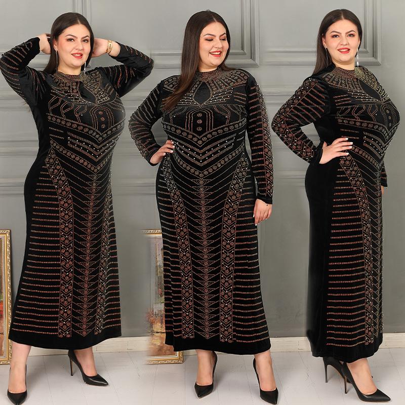 Ethnic Clothing Muslim Euramerican Africa Beautiful Women's Dress Noble Temperament Fashionable Diamond Robe European AbayaEthnic
Ethnic Clothing Muslim Euramerican Africa Beautiful Women's Dress Noble Temperament Fashionable Diamond Robe European AbayaEthnic