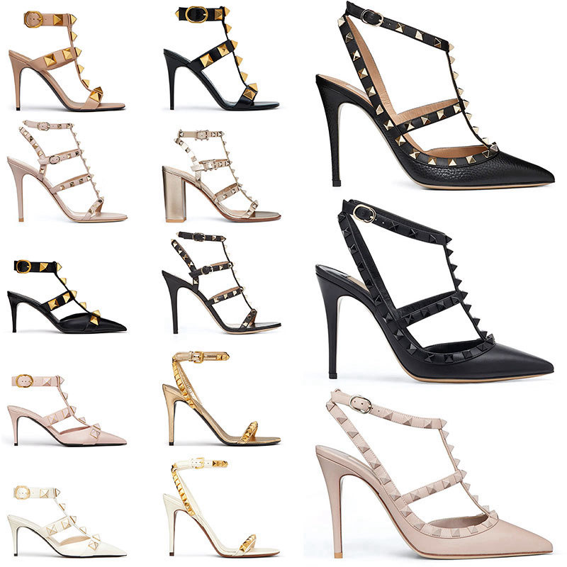 With Box Designers high heel Sandals Pumps Dress Shoes Ankle Strap Roman Stud black nude sliver with Rivets womens stiletto chunky heels 6 8 10 CM pointed open toes, 35-42 (20)
With Box Designers high heel Sandals Pumps Dress Shoes Ankle Strap Roman Stud black nude sliver with Rivets womens stiletto chunky heels 6 8 10 CM pointed open toes, 35-42 (20)