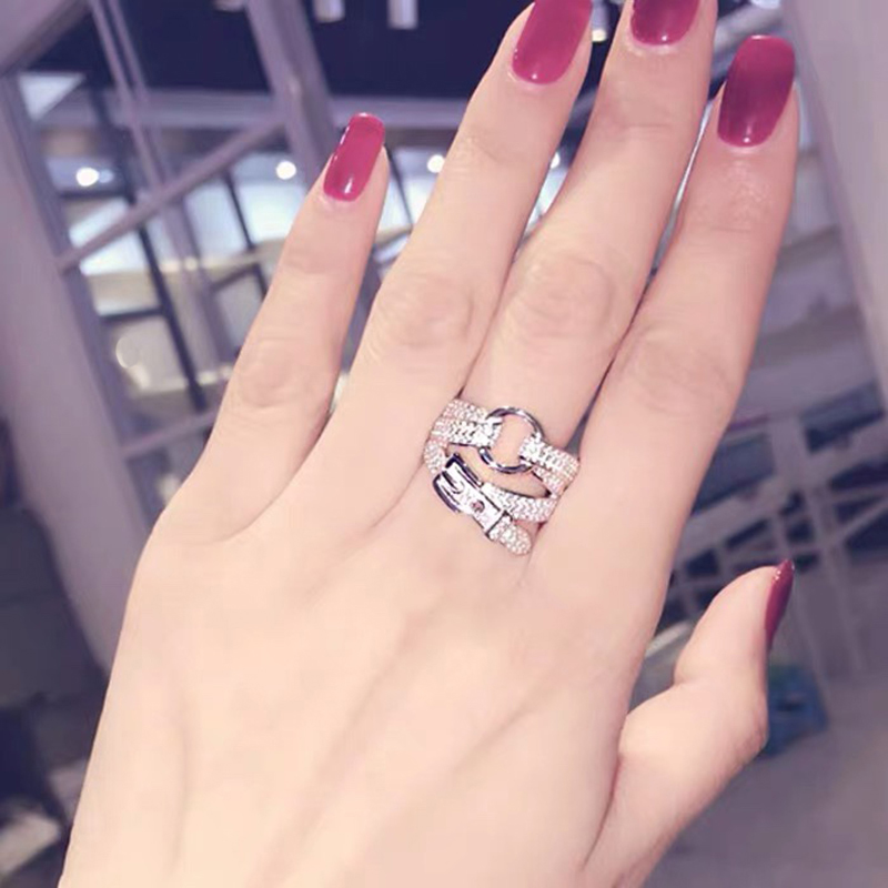 s Designers Sier Ring for Women Fashionable and Versatile Jewelry Woman Top Quality Personality Creative Adjustable Belt Buckle Rings Very Good