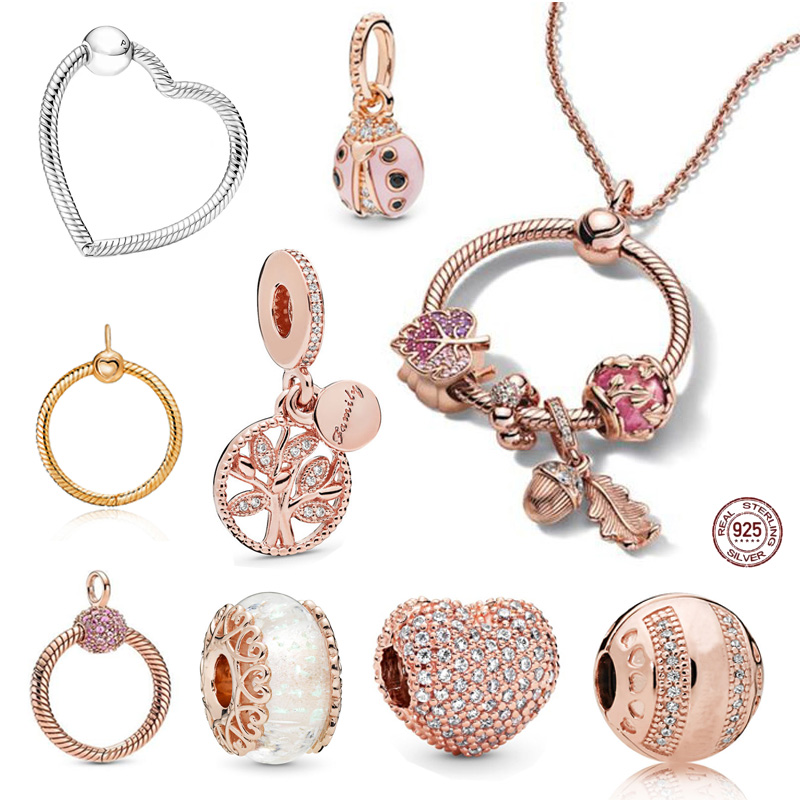 New 925 Sterling Silver Minimalist O Shape Heart Pendant for Original Necklace Women DIY Jewelry Making